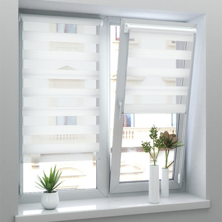 Рулонные шторы зебра белые